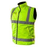 Vesta de lucru impermeabila reversibila cu elemente reflectorizante, galben, XL