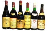 LOT 14 - 6 STICLE DE VIN ROȘU - RECOLTARE 1968/69/70/71/72/73