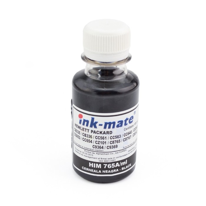 Cerneala refil Black (negru) pentru imprimante HP - 100 ml