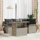 Cumpara ieftin Set de canapele pentru grădină 5 pcs Gri deschis Rattan poli