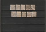 RO - 1890/91 LP 47 h - CIFRA IN PATRU COLTURI LOT 10 TIMBRE STAMPILATE 15 BANI