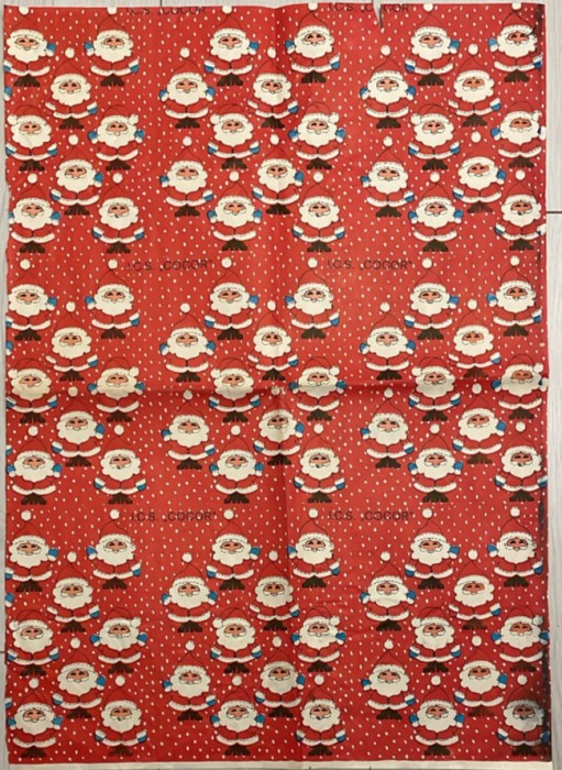 Anii 70 Hartie ambalaj / de impachetat Magazin COCOR Bucuresti, comunism, epoca aur, comert socialist, colectie, cadou Mos Gerila Craciun 70 x 50 cm