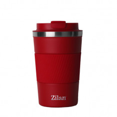 Cana de cafea Zilan ZLN9880 termos, capacitate 380ml, interior din inox, pereti dublii, rosu