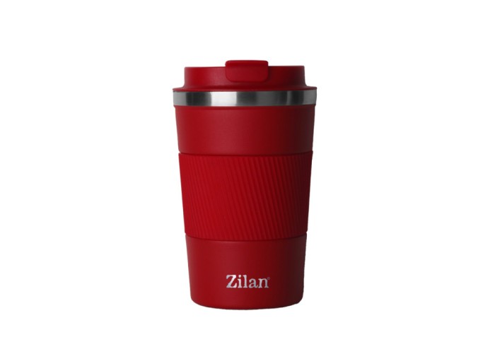 Cana de cafea Zilan ZLN9880 termos, capacitate 380ml, interior din inox, pereti dublii, rosu