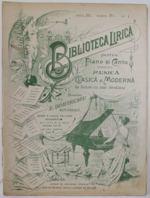 BIBLIOTECA LIRICA , CONTINE : LA CZARINE , MAZURKA RUSSE par LOUIS GANNE , INCEPUTUL SEC.XX , PARTITURA foto