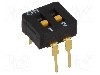Intrerupator DIP, 2 pozitii, montare THT, 2 sectiuni, OMRON OCB - A6D-2100