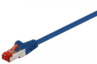 Cablu SFTP PiMF CAT6 albastru 1.5m patchcord cupru ecranat 2x RJ45 Goobay foto
