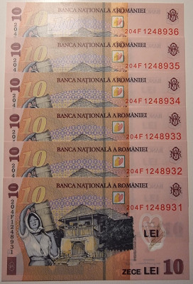 Bancnota 10 lei 2018 (2020) - serii consecutive - (aUNC) foto