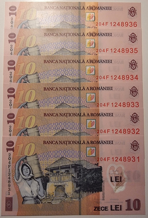 Bancnota 10 lei 2018 (2020) - serii consecutive - (aUNC)