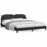 Cadru de pat cu tablie, negru, 180x200 cm, piele ecologica GartenMobel Dekor, vidaXL