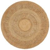 vidaXL Covor &icirc;mpletit manual, 120 cm, iută, rotund