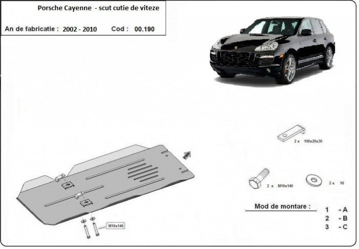 Scut metalic cutie de viteze Manuala Porsche Cayenne 2002-2010