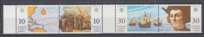 CIPRU CIPRU GREC 1992 EUROPA CEPT 500 ANI AMERICA CRISTOFOR COLUMB SERIE MNH