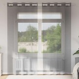 VidaXL Perdele Voile cu Oelii 2 buc Gri &icirc;nchis 140x225 cm