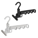 Cumpara ieftin Set 2 suporturi pentru umerase, pliabile, 5 pozitii, rotire 360 , organizare eficienta haine, alb si negru
