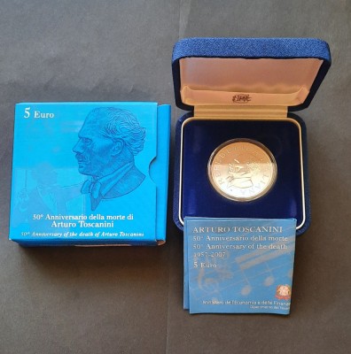 5 Euro &amp;quot;Arturo Toscanini&amp;quot; 2007, Italia - Proof - A 4039 foto