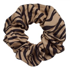 Elastic Păr Damă, Model Zebra, Culoare Bej/Negru