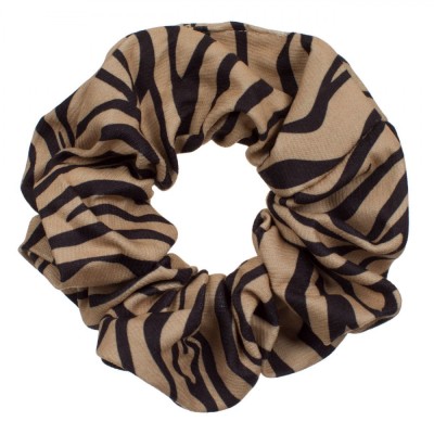 Elastic Păr Damă, Model Zebra, Culoare Bej/Negru foto