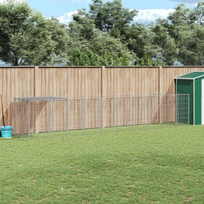 vidaXL Padoc pentru c&amp;acirc;ini, argintiu, 6,05 m&amp;sup2;, oțel 3082204 foto