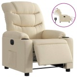 Cumpara ieftin Fotoliu rabatabil electric, crem, material textil