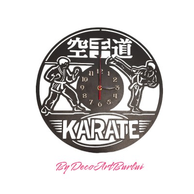 Ceas perete karate negru foto