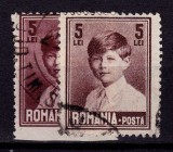 Cumpara ieftin ✅ Romania 1928 LP 77 " Mihai I , format mare , fara filigran ", 5 Lei brun nedantelat jos + martor , stampilate