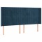 Tablie pat cu urechi albastru inchis 183x16x118/128 cm catifea