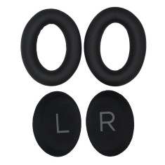 Set 2 bureti de schimb pentru casti Bose QuietComfort 45 QC45 Over-Ear, Spuma cu memorie, Piele ecologica, Negru