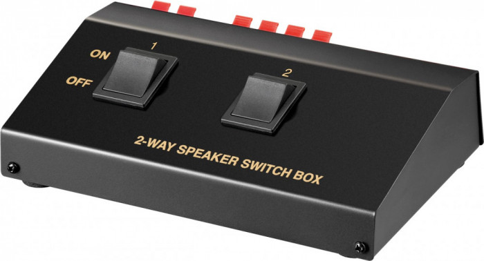 Comutator difuzor pentru conectare 2x boxe max 200W la amplificator si 100W x2 difuzor sau 50W x4 difuzor Goobay