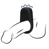 Inel vibrator pentru penis LOVELINE Vibrating Cock Ring, din silicon moale, 10 funcții de vibrație, negru