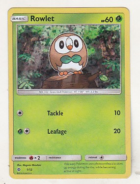 bnk crc Cartonas Pokemon McDonalds 2016 - Rowlet 1/12