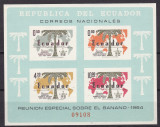 Ecuador 1964 fructe banane MI bl. 9 MNH, Nestampilat