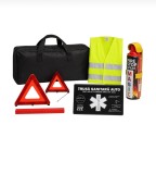 Kit Siguranta Auto Complet 2026&ndash; Trusa Medicala , Vesta Reflectorizanta, Stingator 2x Triunghiuri , Geanta Omologate