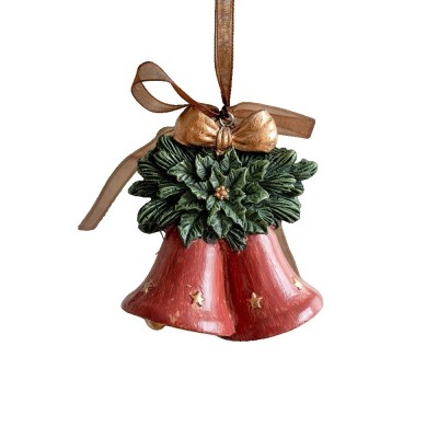 Decoratiune de Craciun, Flippy, pentru Brad, Model Clopotei, 8 x 7 cm, din Rasina, Multicolor foto