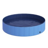 PawHut Piscină Pliabilă PVC pentru C&acirc;ini, Ușor de Asamblat și Depozitat, Albastru, 140x30cm | Aosom Romania