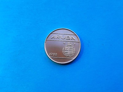 25 Cents 1988 Aruba-BU din blister-Rar!! foto