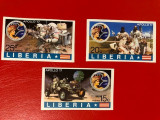 LIBERIA, SPACE - 3 VALORI MNH IMPERF., Nestampilat