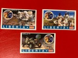 LIBERIA, SPACE - 3 VALORI MNH IMPERF.