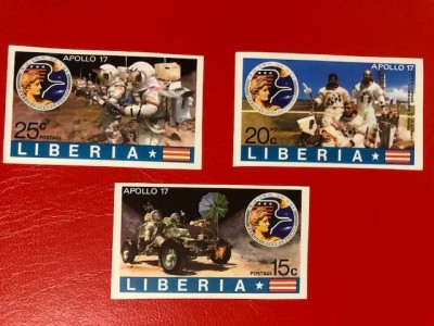 LIBERIA, SPACE - 3 VALORI MNH IMPERF. foto