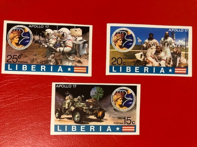 LIBERIA, SPACE - 3 VALORI MNH IMPERF.