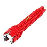 Cumpara ieftin Cheie tubulara universala pentru conducte si tevi, cu nivela si maner antiderapant, plastic otel, 24 x 5 cm, rosu , solutie profesionala pentru instal