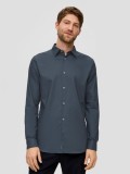 Cumpara ieftin Camasa clasica barbati cu maneca lunga si croiala Slim fit, Gri inchis, M