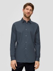 Camasa clasica barbati cu maneca lunga si croiala Slim fit, Gri inchis, M