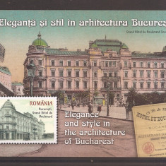 Romania 2023, LP.2426a - Eleganta si stil in arhitectura Bucuresti ,colita, MNH