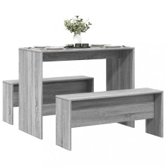 Set masa si banci bucatarie 3 piese, gri sonoma, lemn prelucrat GartenMobel Dekor foto
