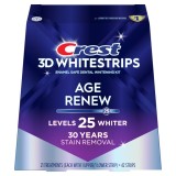 Set 21x Benzi Albirea Dintilor, Crest, 3D White, Age Renew, 14% Concentratie, Tratament 21 zile, 60 min, Nivel Albire 25