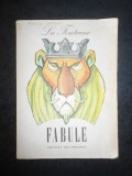 La Fontaine - Fabule (1980), Ilustratii Eugen Taru, Editura Ion Creanga, 124 pagini, Format Mare