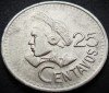 Moneda exotica 25 CENTAVOS - GUATEMALA, anul 1991 * cod 1403 A = MODEL MARE, America Centrala si de Sud
