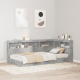 vidaXL Tăblie de depozitare cu raft cu headboard Gri beton 80 cm Lemn compozit