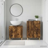 Cumpara ieftin Set de dulapuri pentru baie, 2 piese ARNHEM Stejar fumuriu